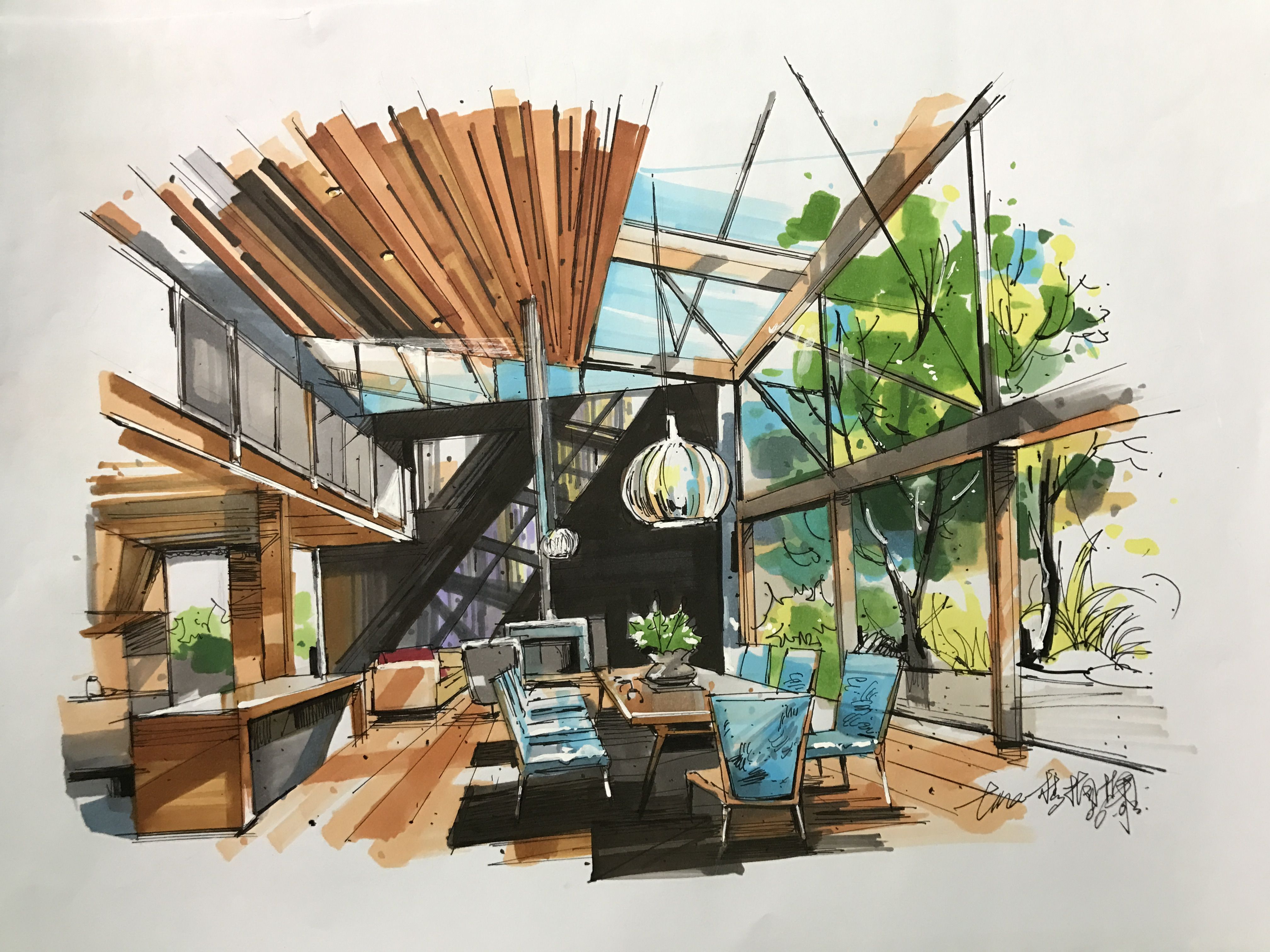 室内手绘-草图设计方案展示